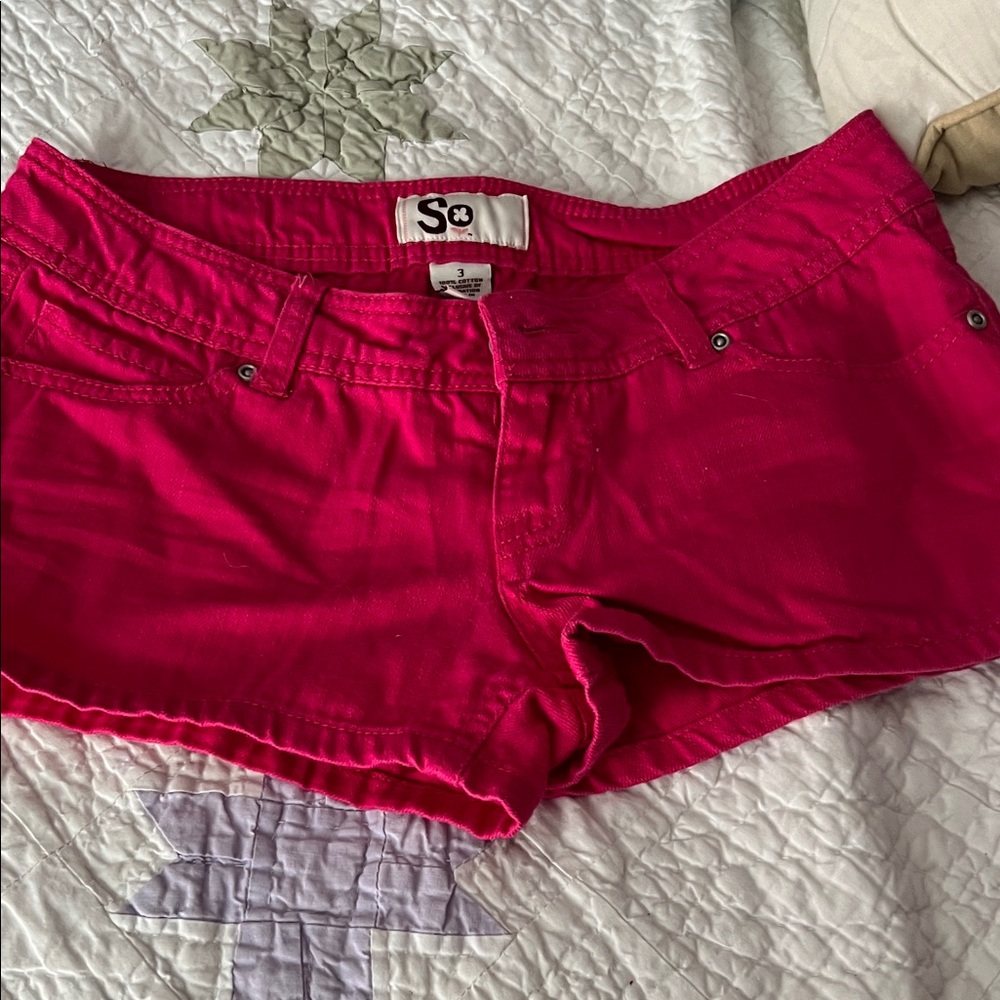 SO Women's Vibrant Pink Jean Shorts
